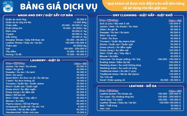 giá giặt quần áo tphcm