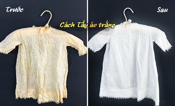 cách tẩy áo trắng bị màu cháo lòng