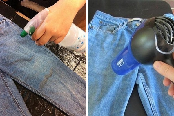 quần jean xanh bị ố vàng