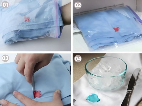 cách giặt áo bị dính kẹo cao su